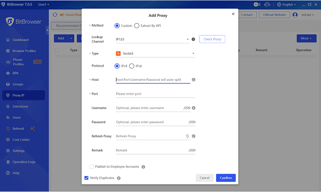 Proxy via BitBrowser