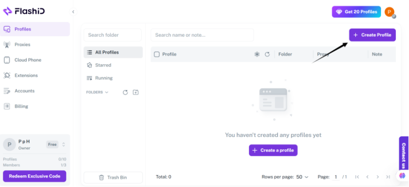 FlashID: Create Profile